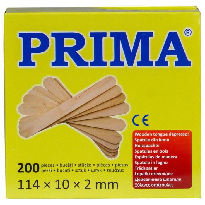 PRIMA Spatule Lemn Mica Neambalata (Abeslang) 114 x 10 x 2 mm 200buc
