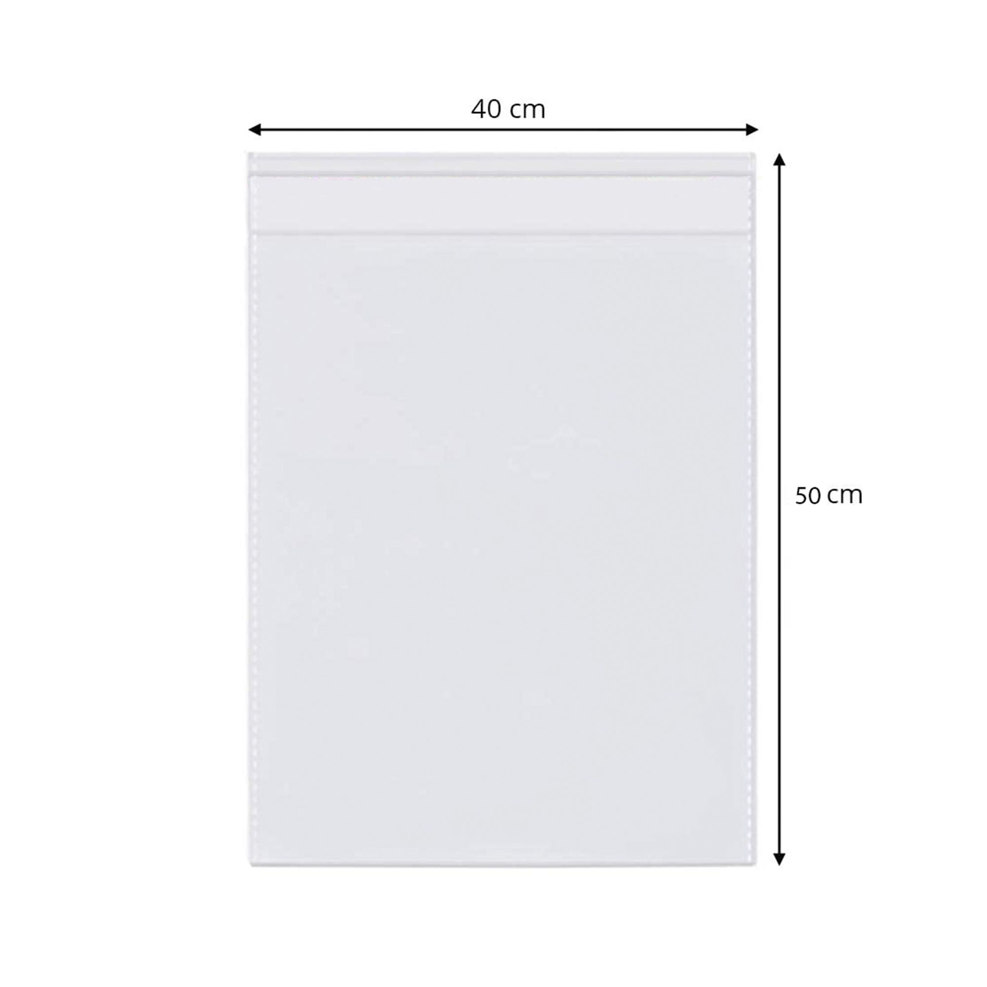 Punga BOPP transparenta cu clapeta adeziva 40x50+6 cm, cu perforatii, pentru ambalare