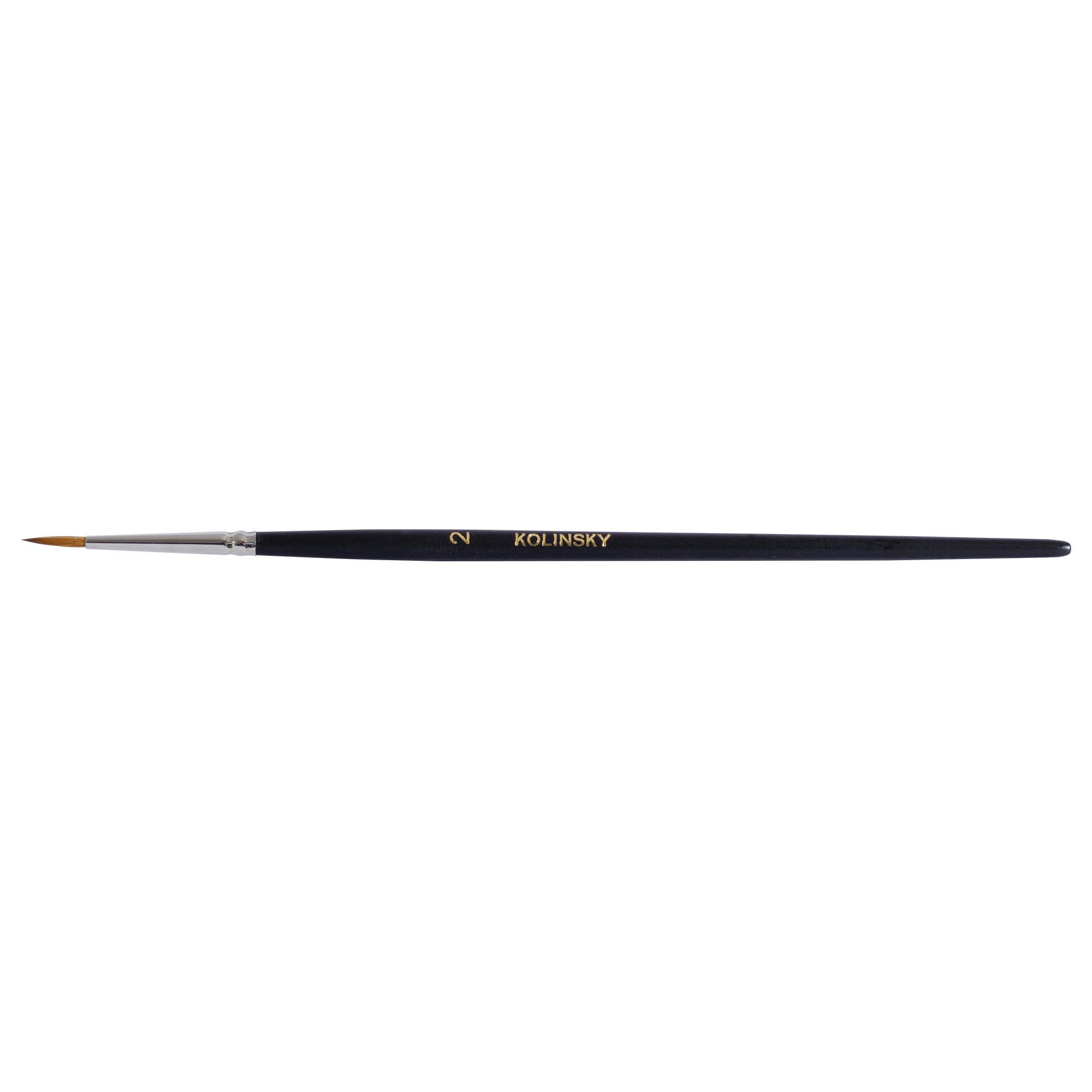 Pensula Kolinsky nr. 2 din par natural de samur - pensula rotunda pentru pictura, acuarela, ulei, guasa si acrilic