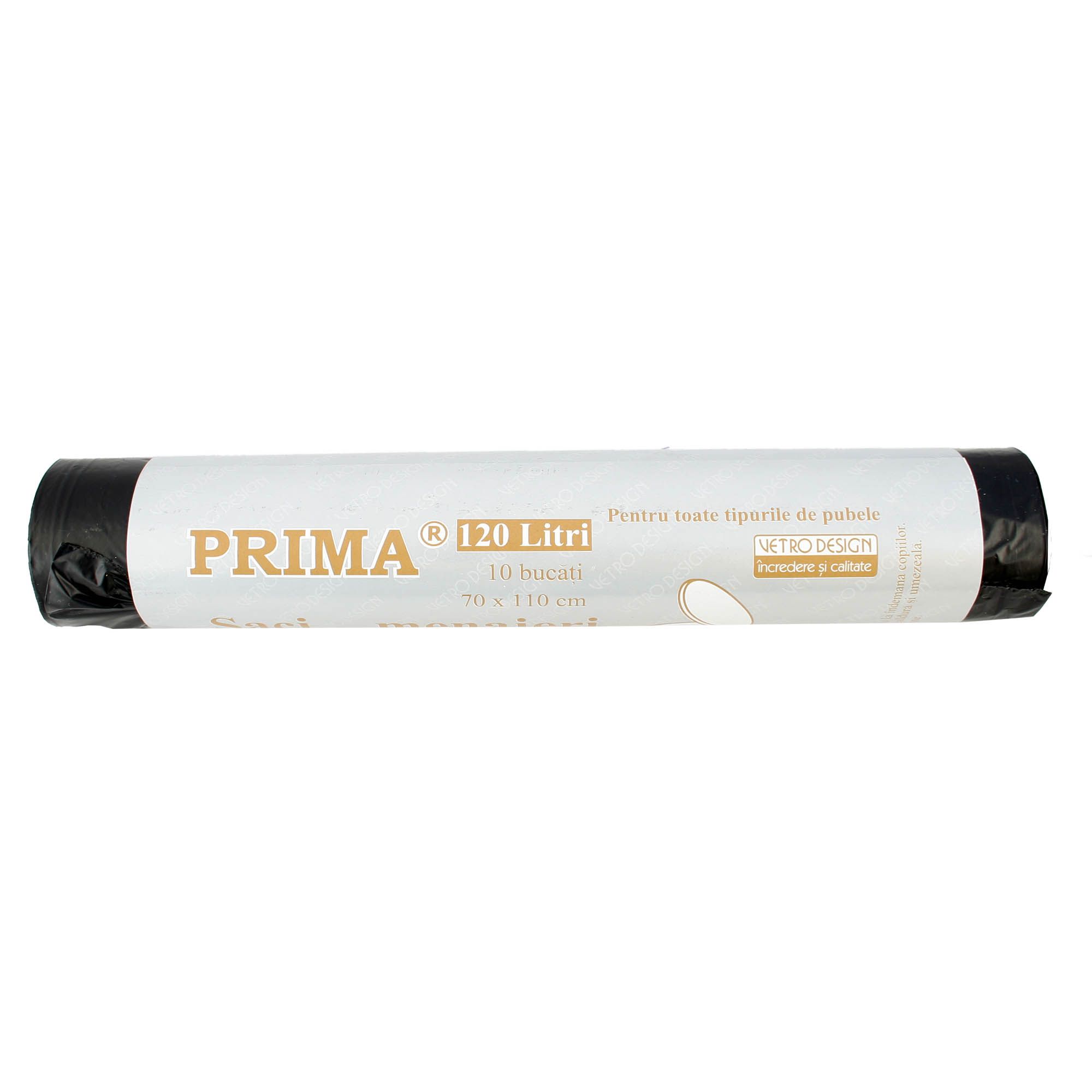 Saci menajeri negri, HDPE, PRIMA, 120L, 70x110cm, 10buc