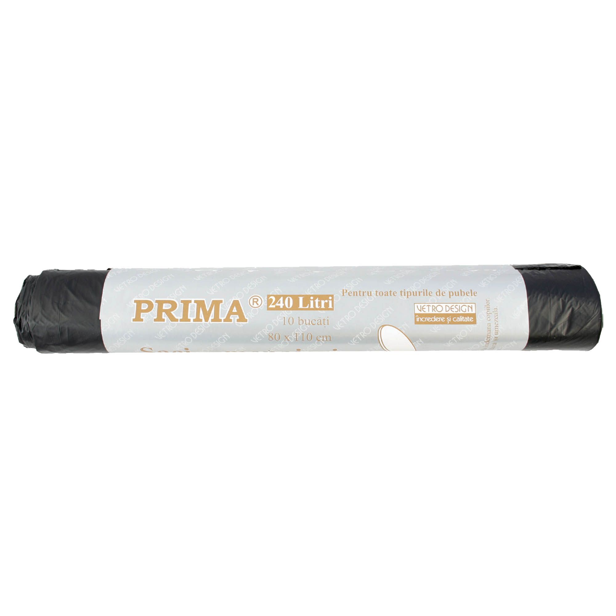 Saci menajeri negri, HDPE, PRIMA, 240L, 110x125cm, 10buc