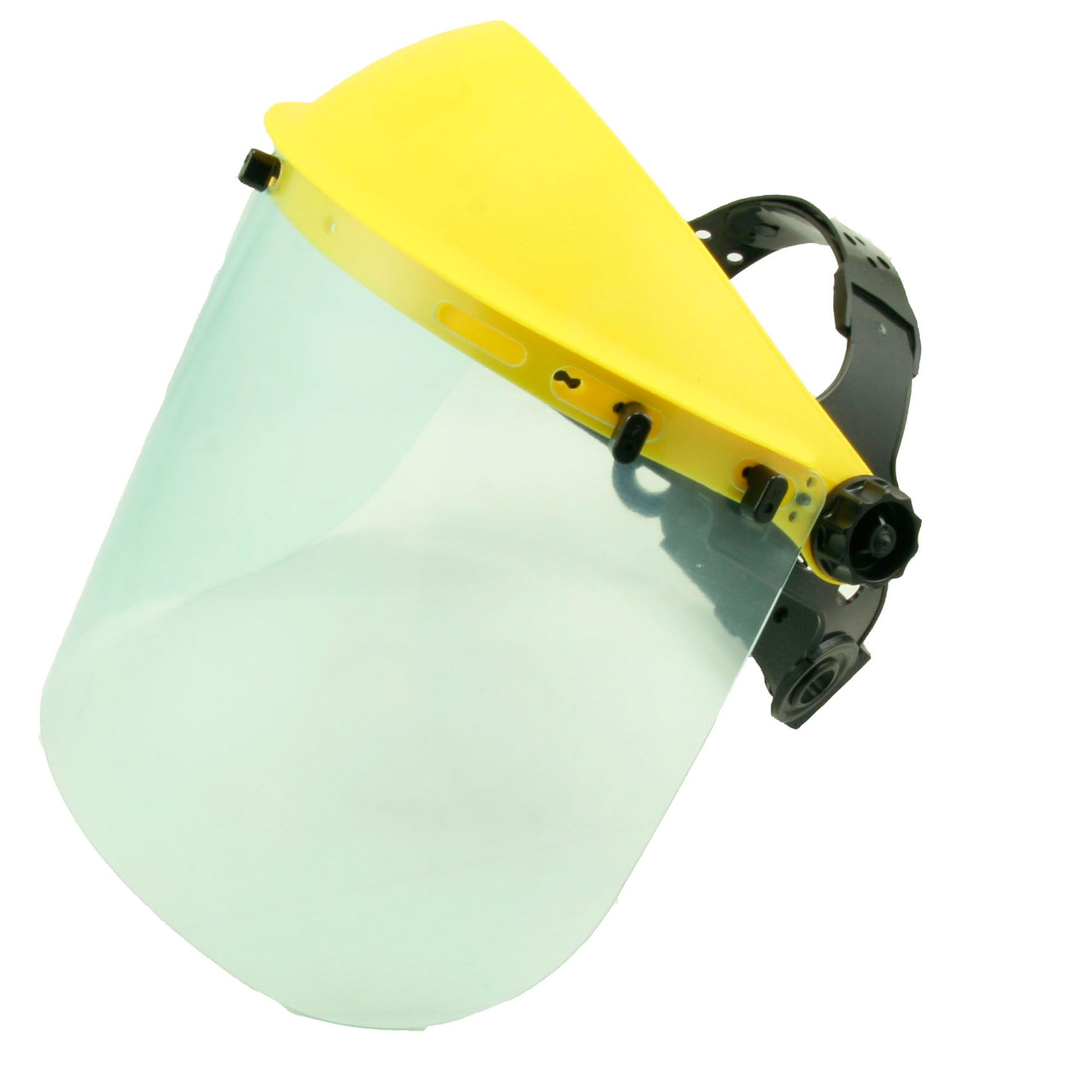 Masca de protectie faciala cu vizor transparent, din plastic, galbena, 20x40 cm