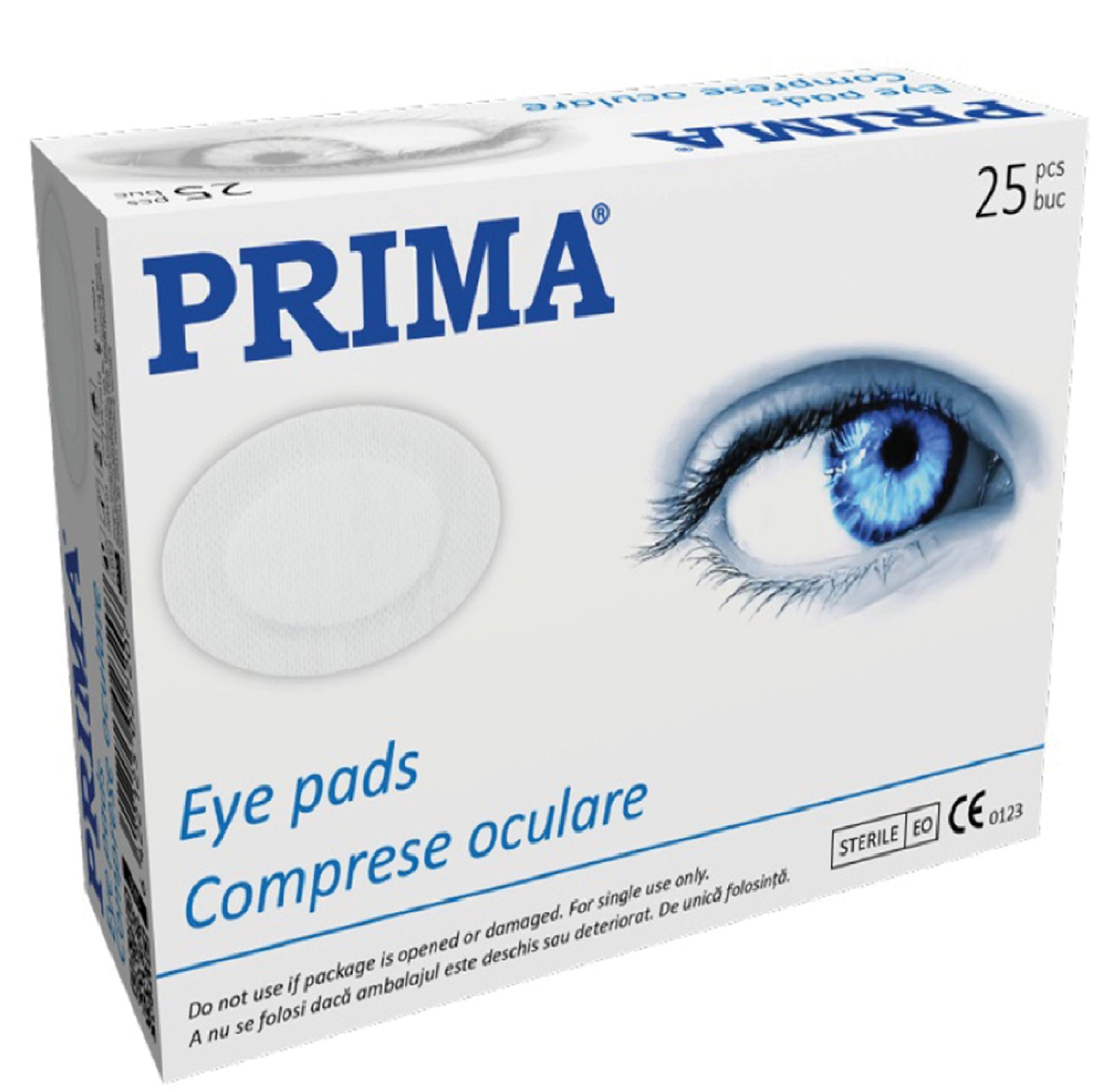 Comprese sterile oculare adezive, PRIMA, 56 x 70 cm, 25 bucati