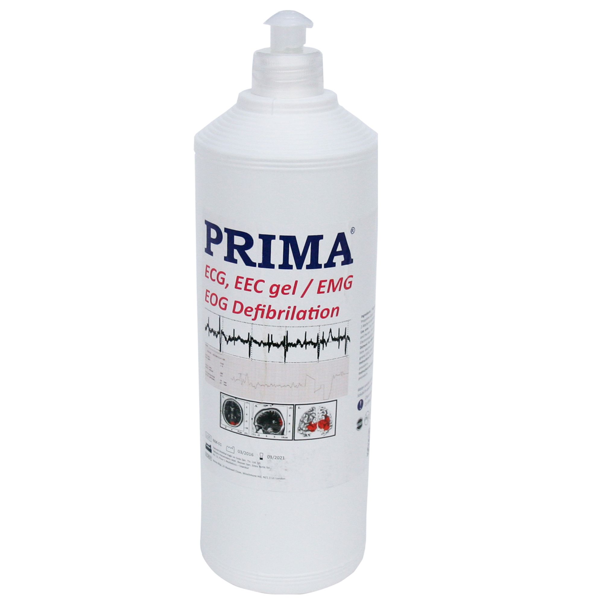 Gel EKG/ECG PRIMA, Transparent, 1000ml – Gel Conductiv pentru Electrozi si Diagnostic Medical