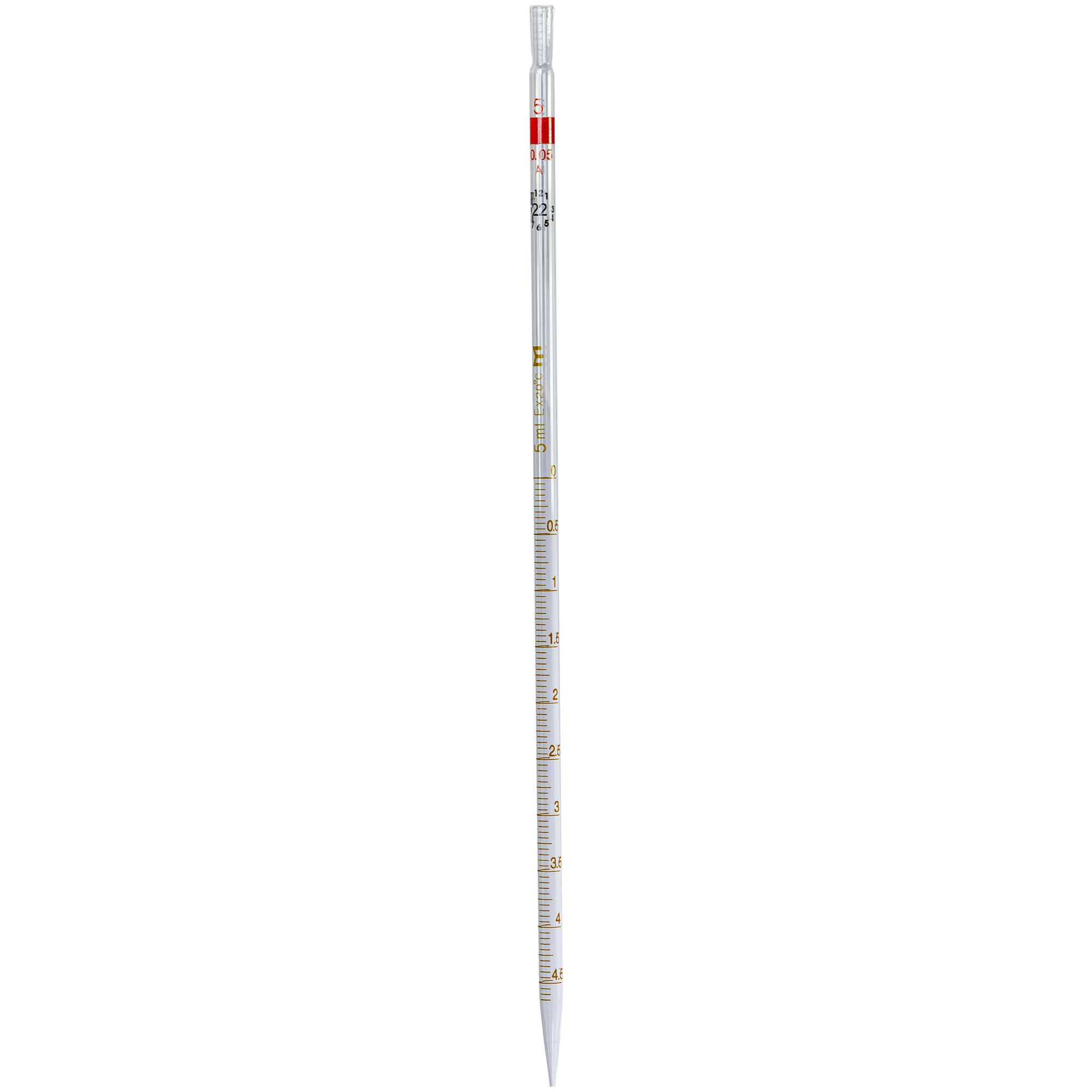 Pipeta gradata de sticla, 5 ml, cu varf oblic, 20 buc