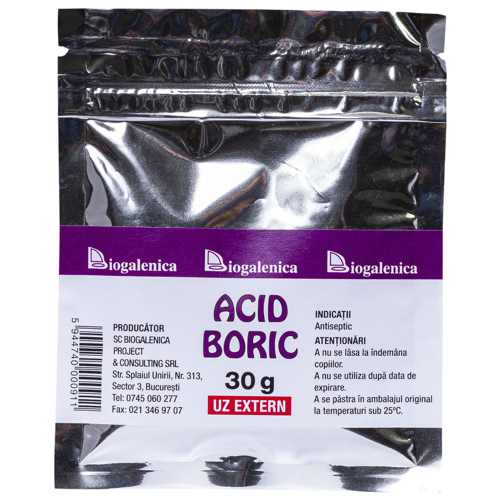 Acid Boric 30g – Antiseptic, antifungic si dezinfectant, uz extern