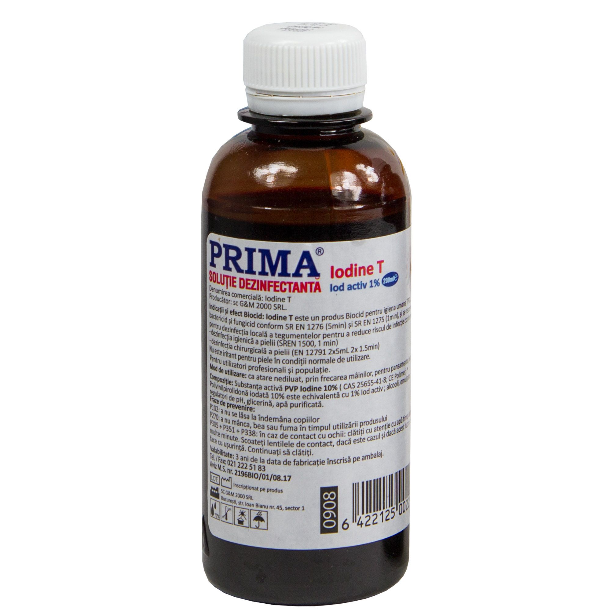 Solutie polivinilpirolidona iodata, 10%, 200ml, PRIMA