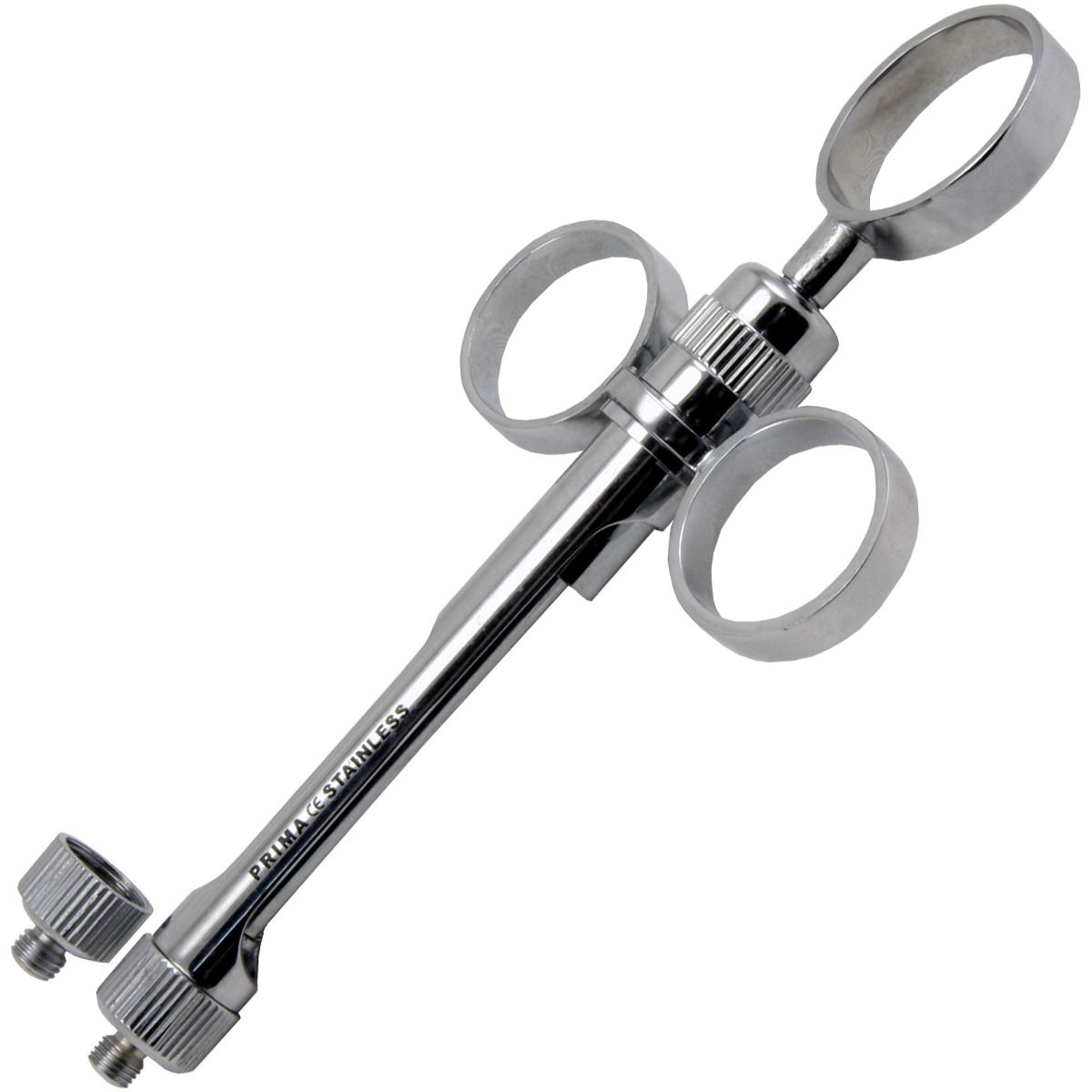 PRIMA Seringa pentru anestezie, otel inox, cu 2 varfuri: surub metric si inch, 3 inele, 1 bucata