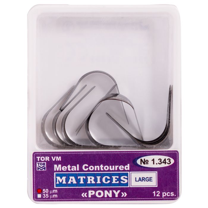 Matrici dentare metalice Pony din inox, marime L sau S, 12 bucati - matrici metalice pentru obturatii stomatologice