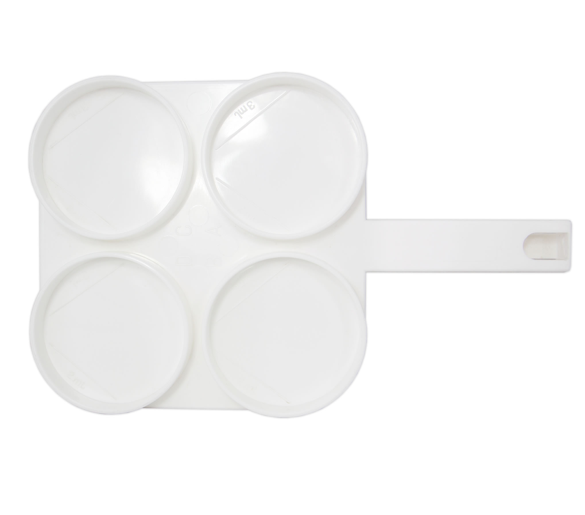 Paleta pentru efectuarea testului de mastita utilizand laptele, din plastic, 4 compartimente, culoare alb/negru, 1 buc