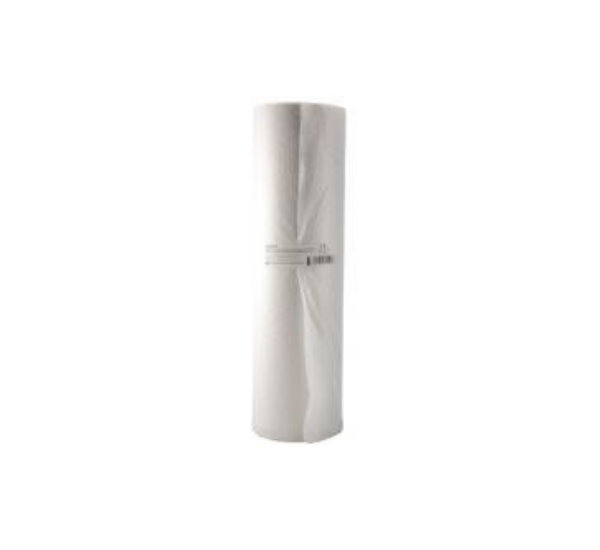 Cearceaf unica folosinta combinat polietilena si hartie, 2 straturi laminate, 58cm x 50m, alb, pentru spa, saloane infrumusetare, impermeabil