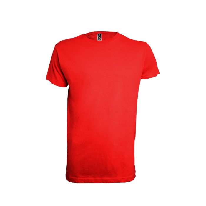 Tricou unisex 100% bumbac roșu cu guler rotund Clasic