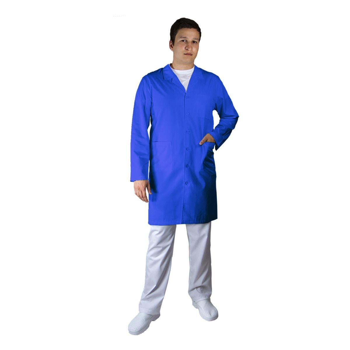 Halat lung bărbați LUCA Premium, bumbac 260 g/m², albastru