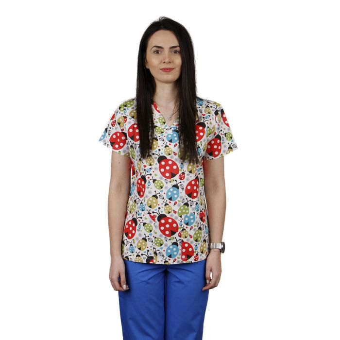 Bluză damă CLARA Imprimeu buburuze