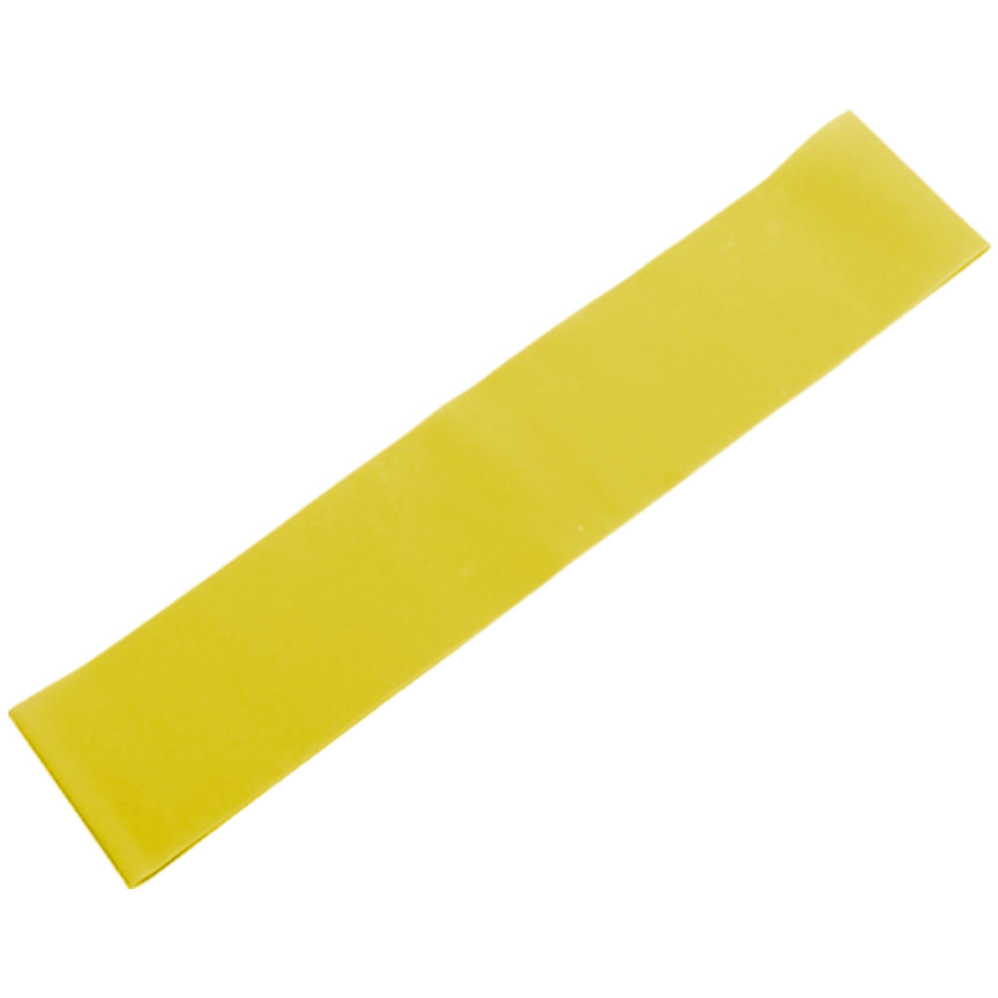 Banda elastica din cauciuc pentru exercitii si antrenament fitness, 1500x150x0.45mm, galbena - banda cauciucata de rezistenta medie pentru sala, pilates si stretching