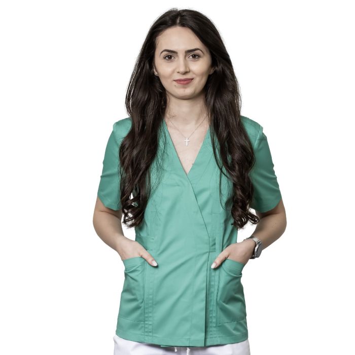 Bluză damă KIRA Premium tip kimono verde deschis