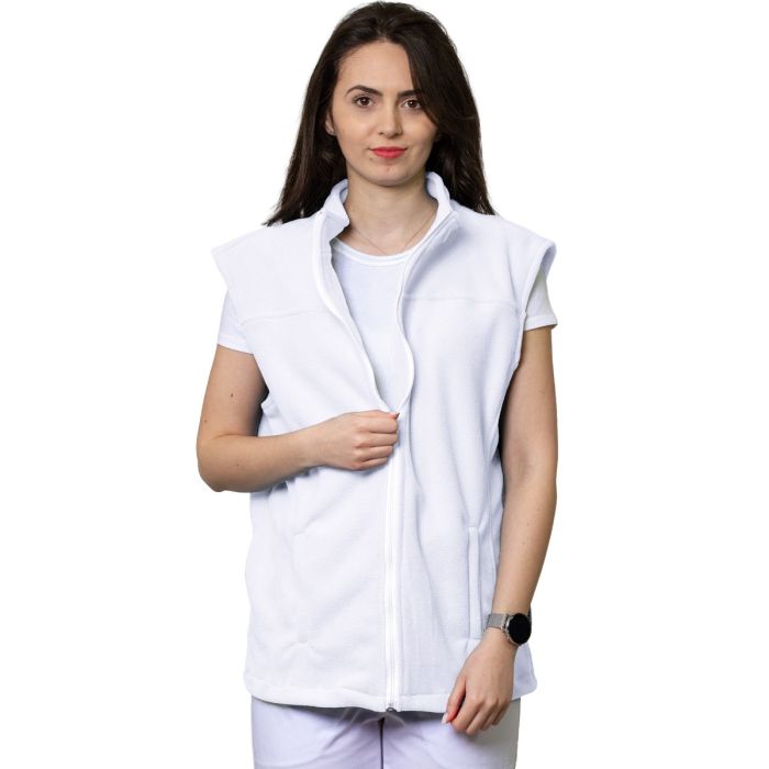 Vestă polar medicală VIO, unisex, albă