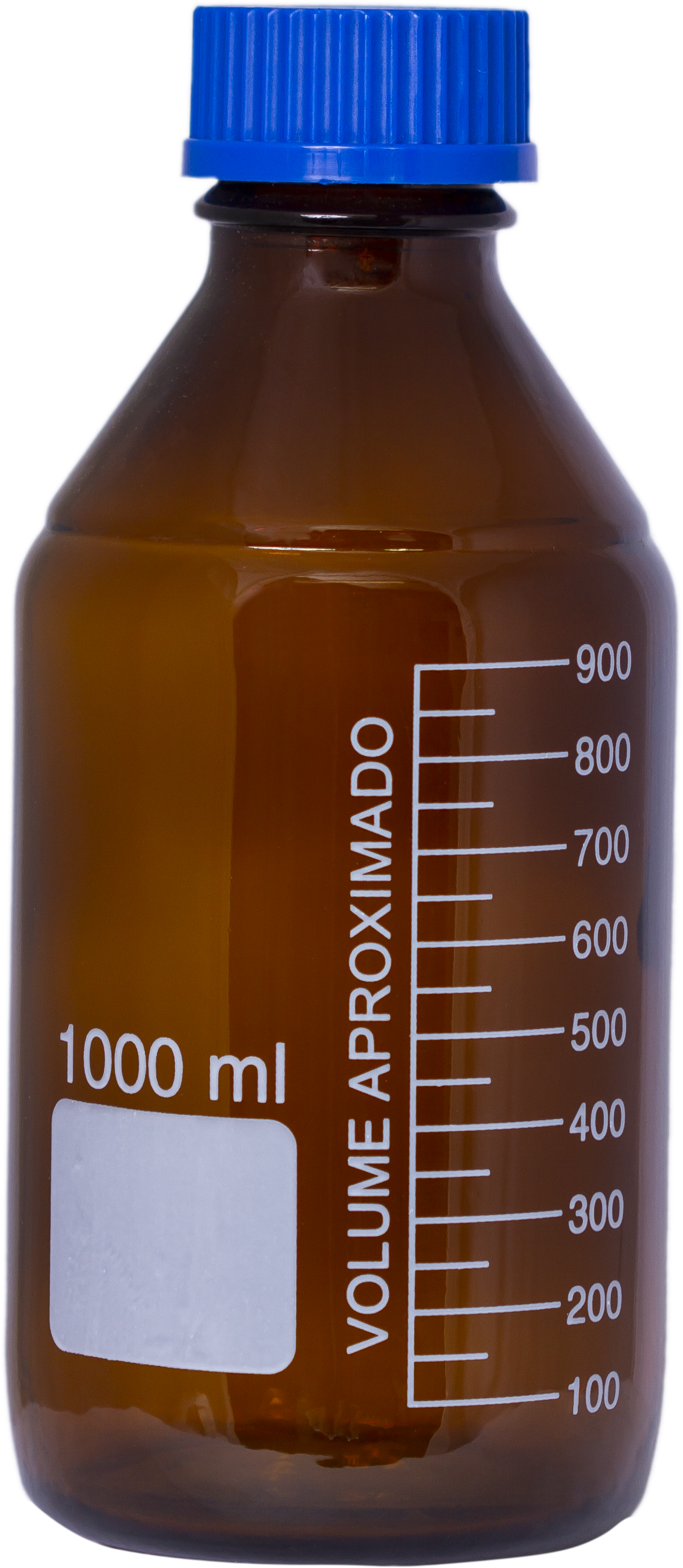 Sticla laborator bruna gradata 1000 ml cu dop filetat GL45, borosilicata 3.3, autoclavabila