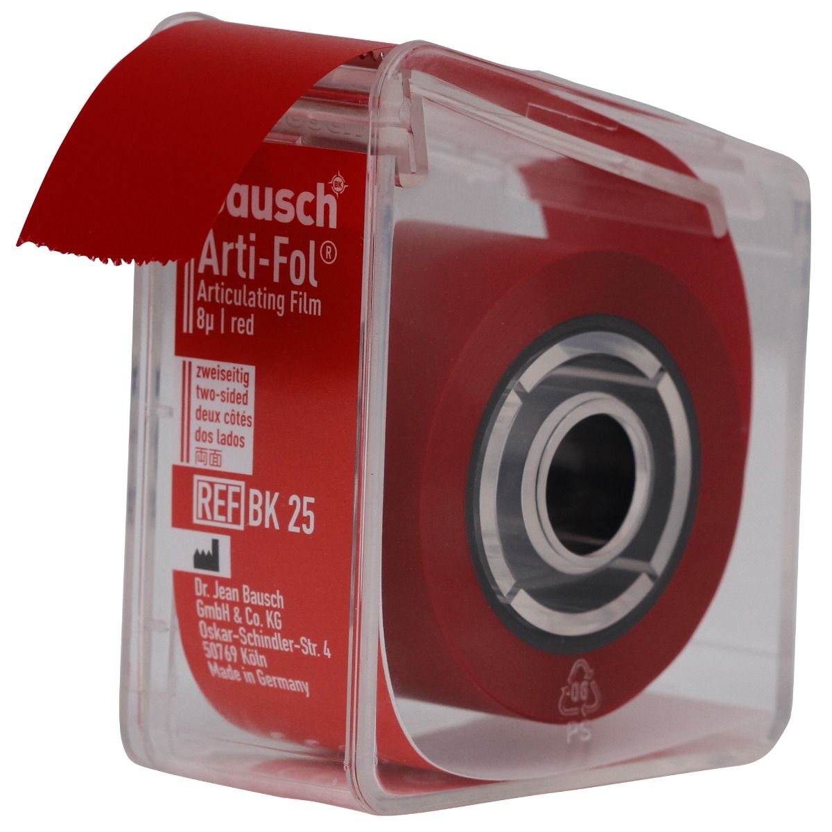 Folie articulatie Arti-Fol rosie 8 µ, rola 20 m × 22 mm, dublu fata, Bausch BK25