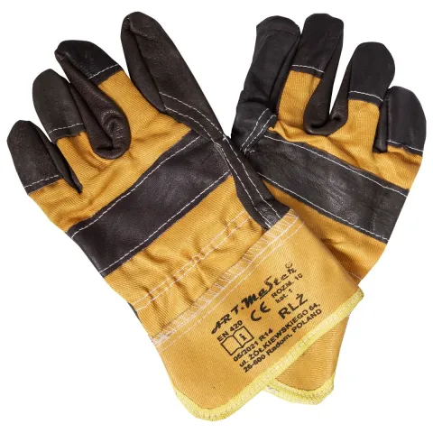 Manusi unidextre de protectie din piele de bovina cu manseta textila