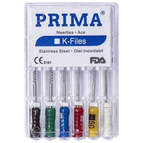 PRIMA Ace KERR K-FILES asortate, nr. 45-80, lungime 25mm, 6 bucati