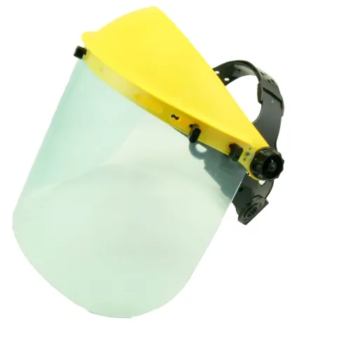 Masca de protectie faciala cu vizor transparent, din plastic, galbena, 20x40 cm