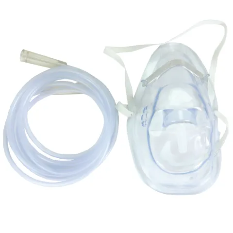 Masca de oxigen pentru adulti XL, PRIMA pentru respiratie, furtun 255 cm, PP PVC, alb verde