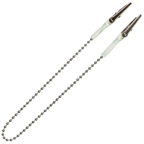 Lant metalic pentru prins bavete, PRIMA, 42 cm, cu cleme