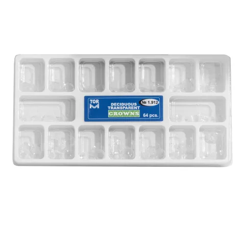 Cape celuloid transparente pentru dinti temporari copii, 64 buc/set