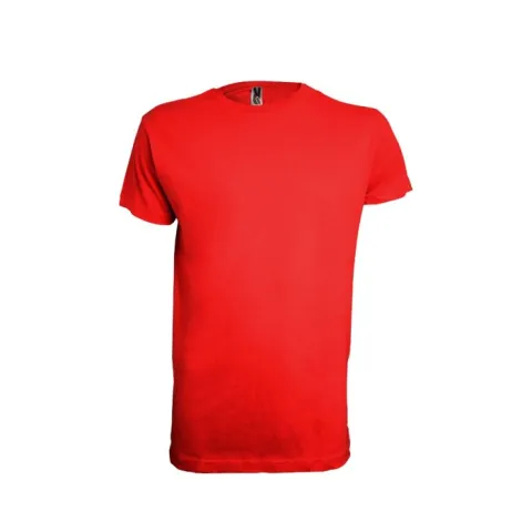 Tricou unisex 100% bumbac roșu cu guler rotund Clasic