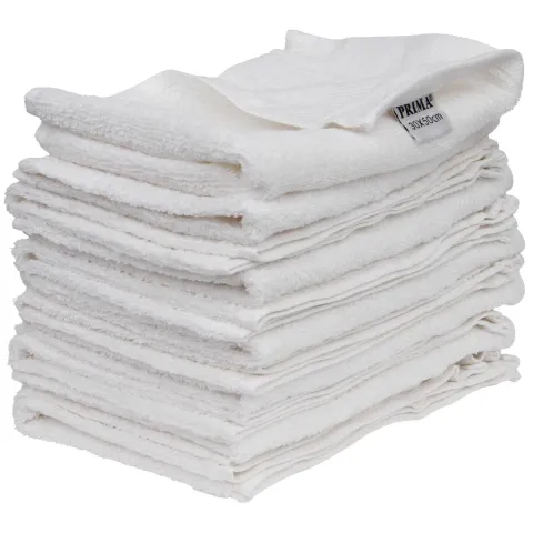 Set 12 prosoape baie, PRIMA, bumbac 100%, 30x50cm, 450g/m2, albe