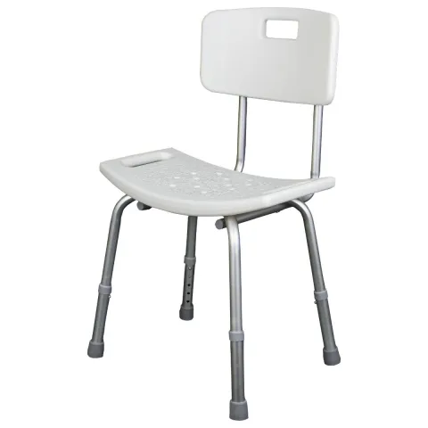 Scaun de baie cu spatar JL798L, PRIMA, ajustabil, antialunecare, suport 100 kg