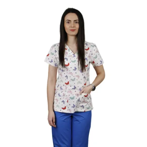 Bluză damă CLARA Imprimeu fluturi și flori