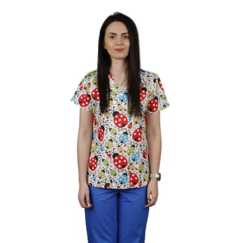 Bluză damă CLARA Imprimeu buburuze