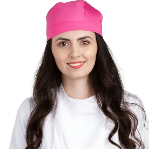 Bonetă medicală modernă, cu legături, tercot 170 g/m², roz închis