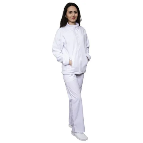 Jachetă medicală polar JOE, unisex, albă