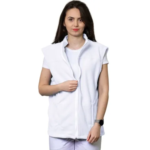 Vestă polar medicală VIO, unisex, albă