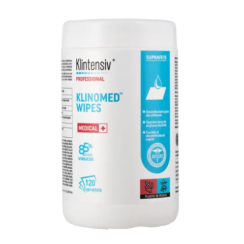 Klinomed Wipes Șervețele impregnate pentru dezinfectare profesională